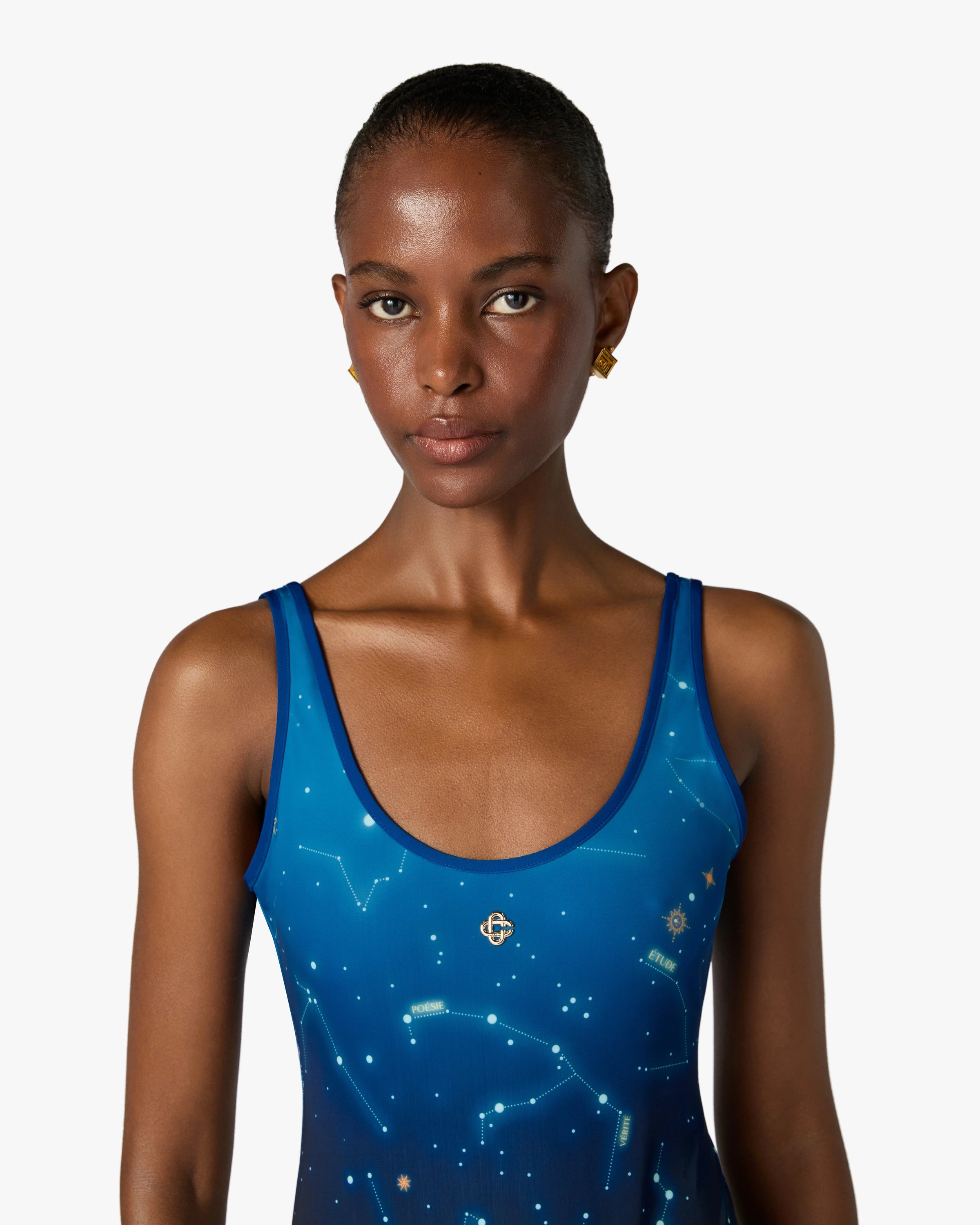 Casablanca Astrology costume intero stampa blu