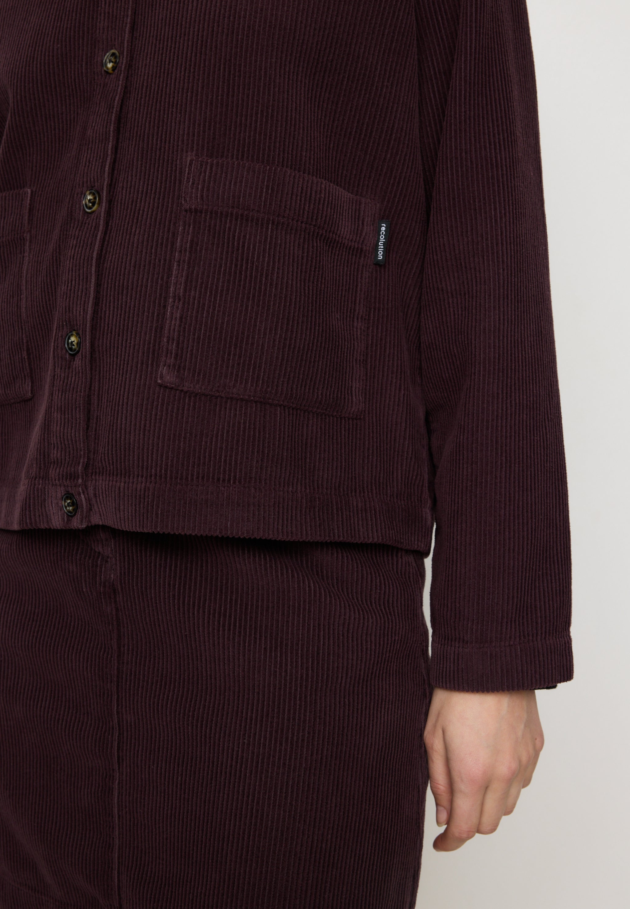 Recolution Rhodea camicia overshirt viola in cotone bio