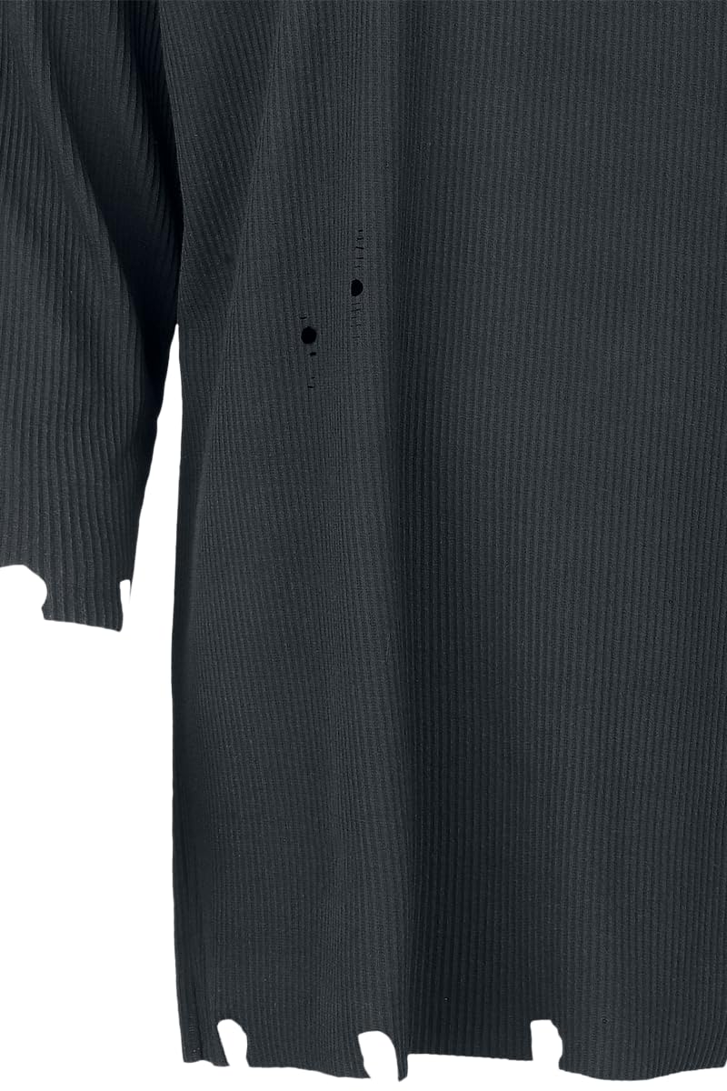 Gothicana by EMP Maglia Nera Maniche Lunghe Look Usurato S