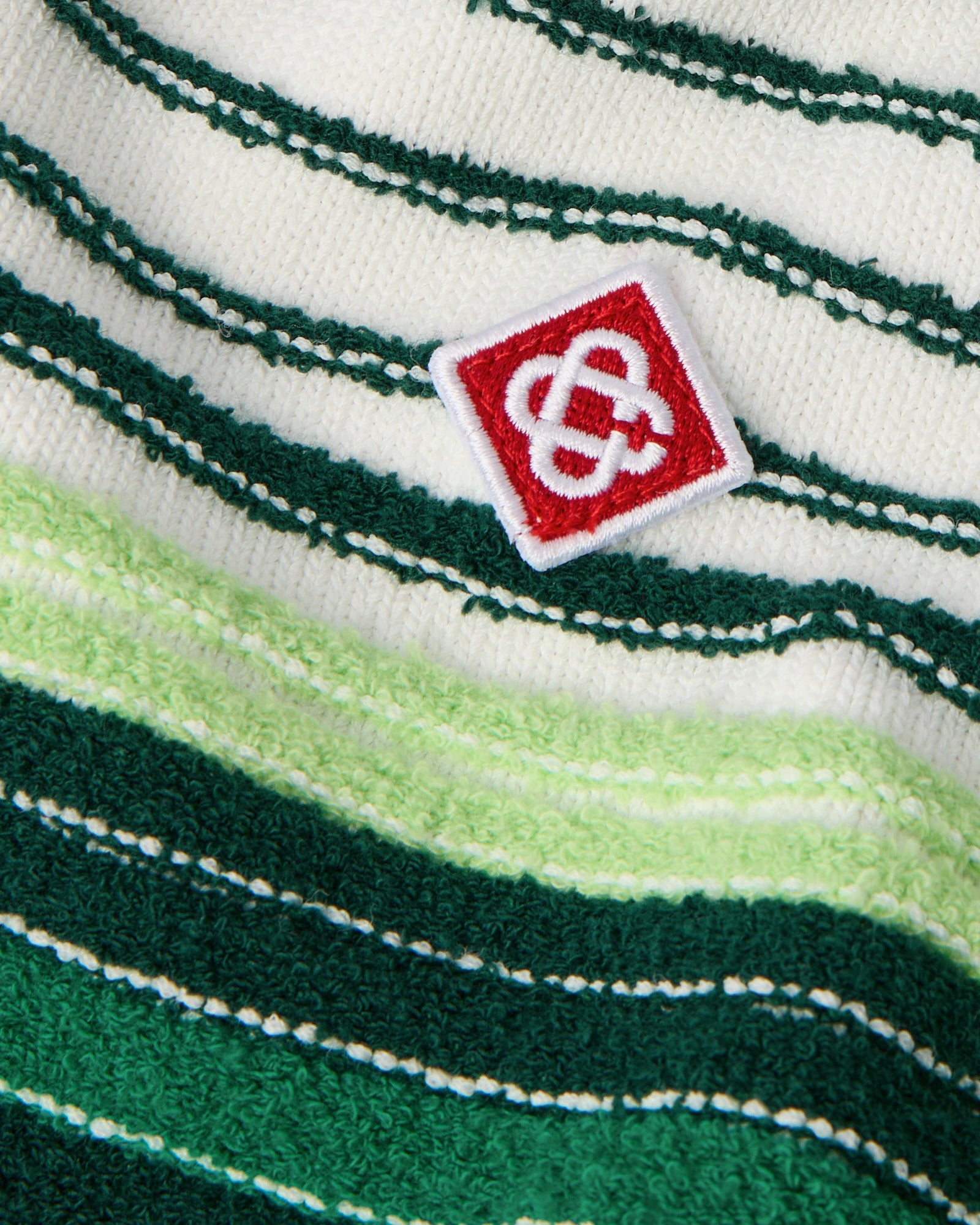 Casablanca Boucle Stripe giacca zip bianco verde vestibilità comoda