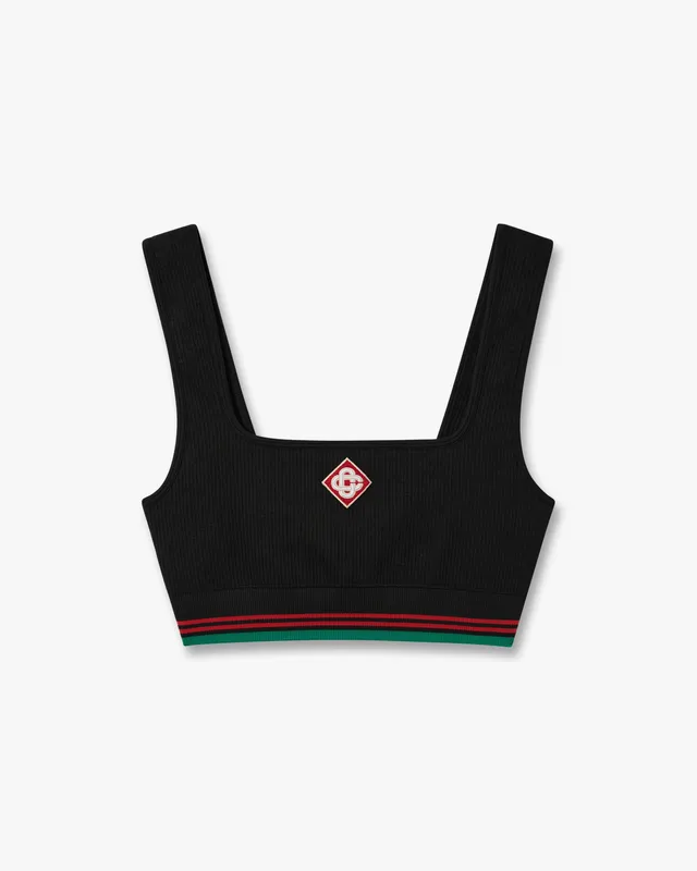 Casablanca Black Seamless Bralette nero monogramma O/S
