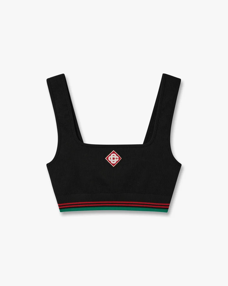 Casablanca Black Seamless Bralette nero monogramma O/S