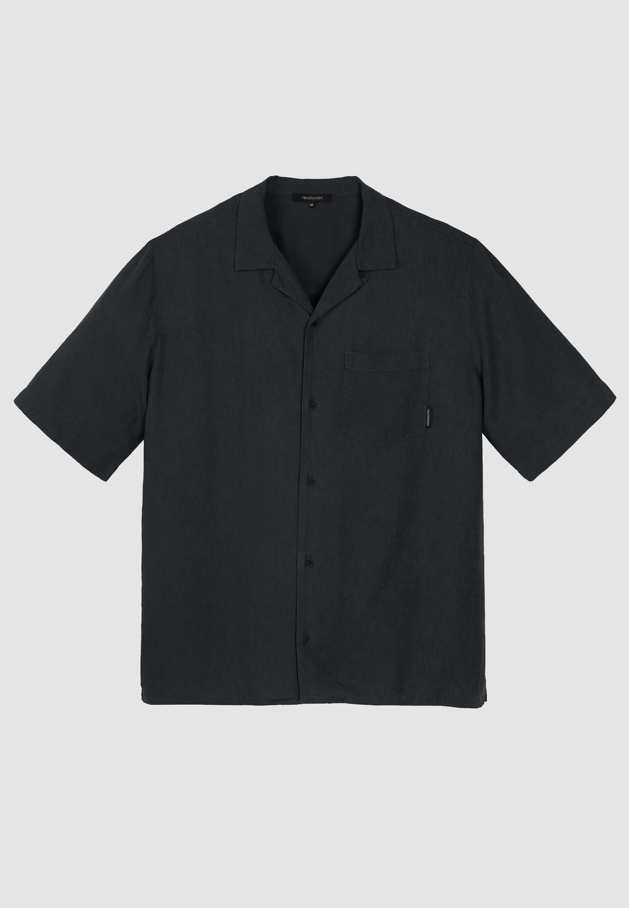 Recolution Cactus camicia uomo nera in lino