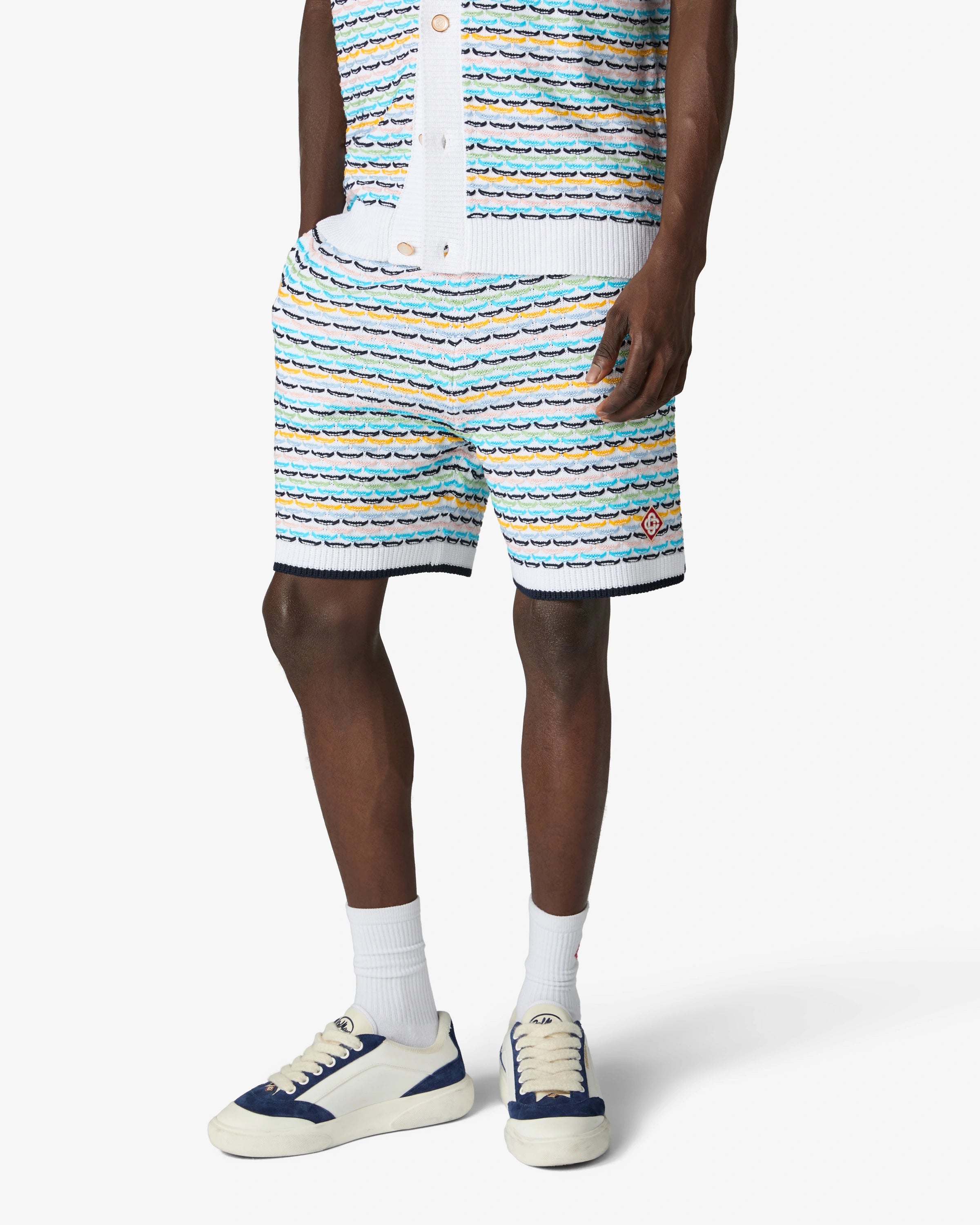 Casablanca Tuck Stitch shorts crochet multicolore