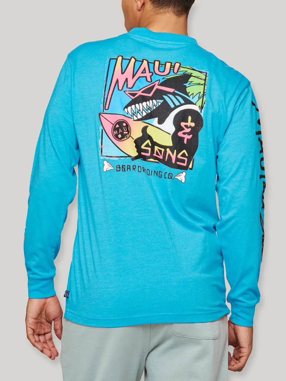 Maui and Sons Shaka maglia manica lunga blu cotone morbido