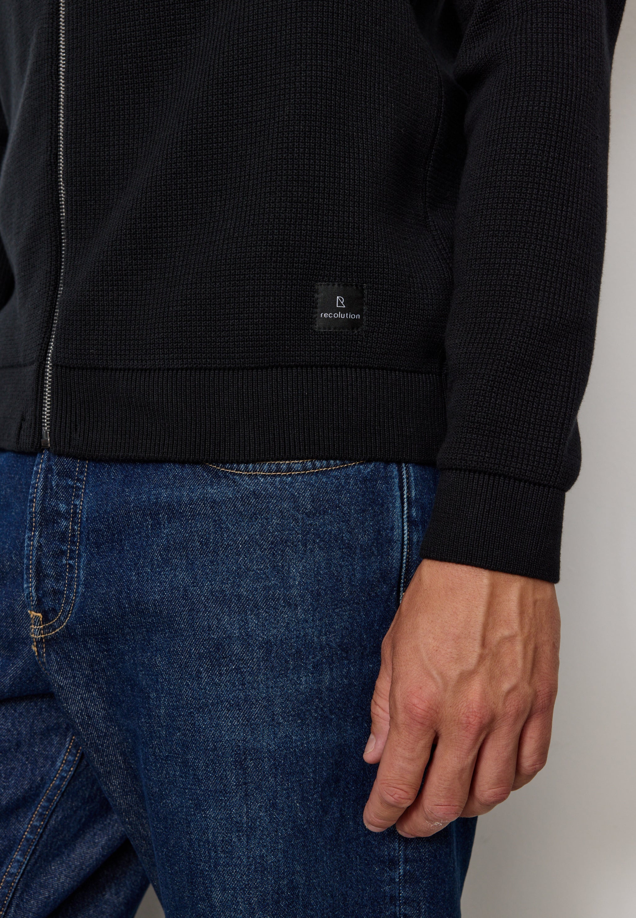Recolution Tarragon cardigan nero cotone bio