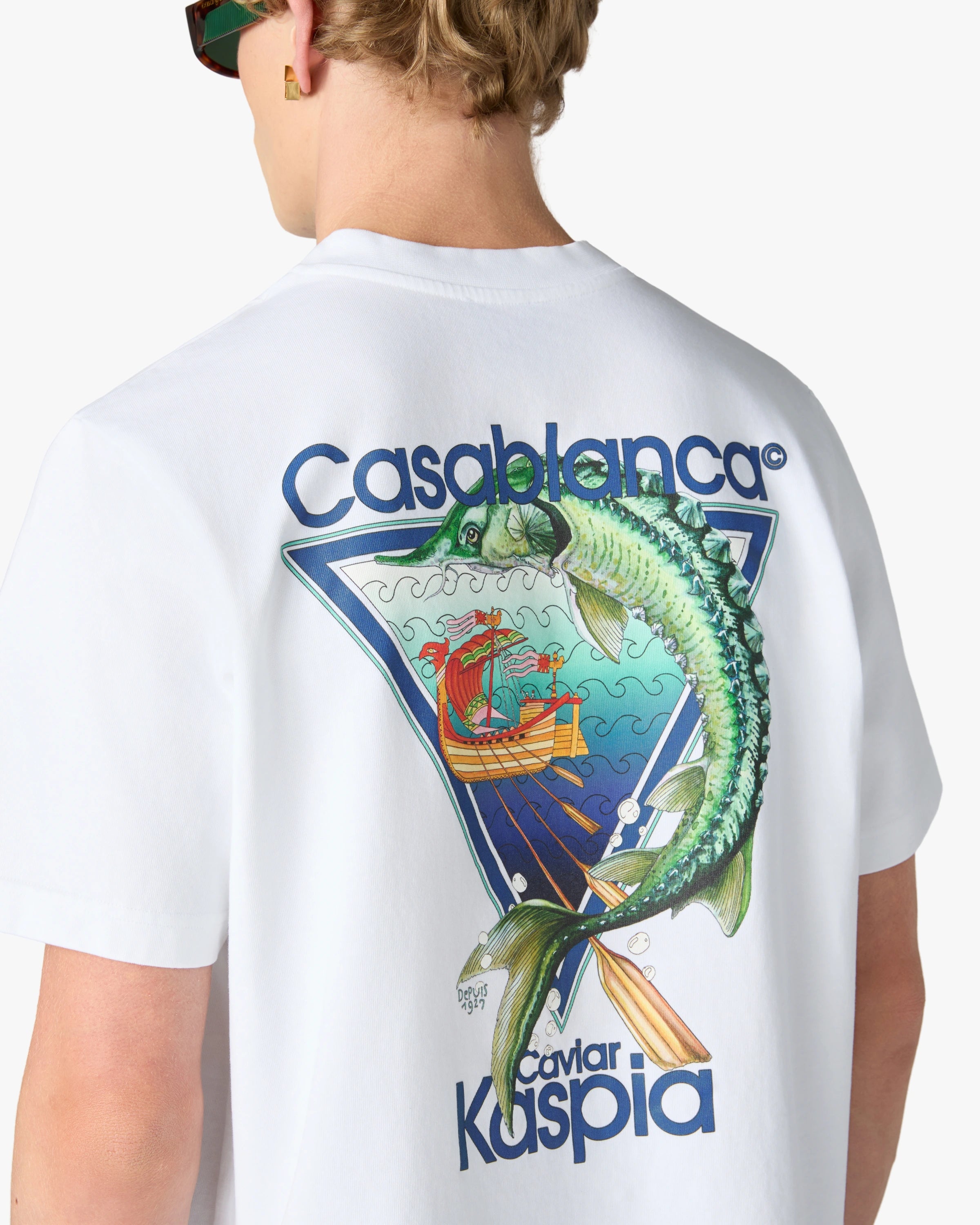 Casablanca Casa Kaspia t-shirt cotone bianca taglia M