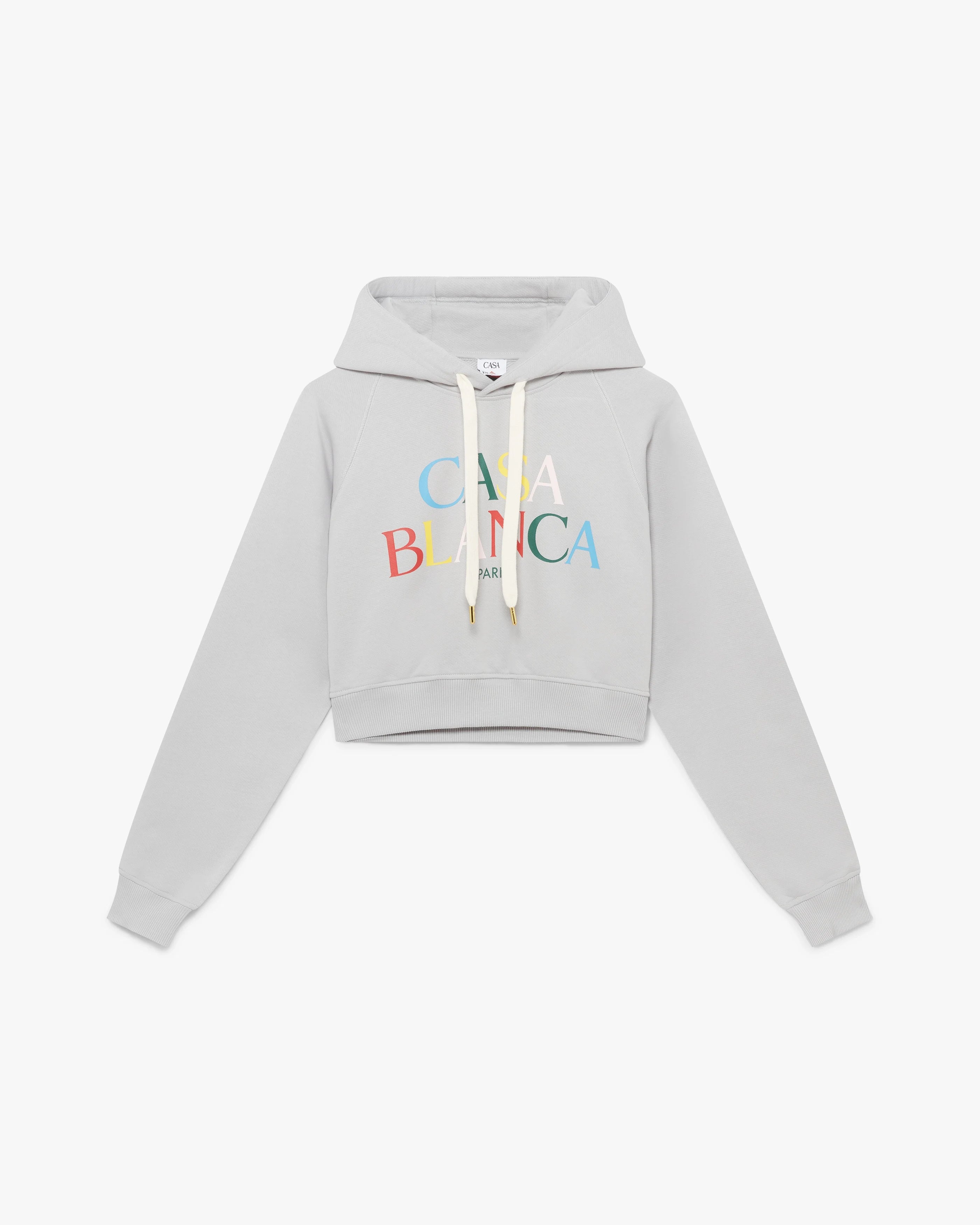 Casablanca Stacked Logo felpa con cappuccio grigia cotone