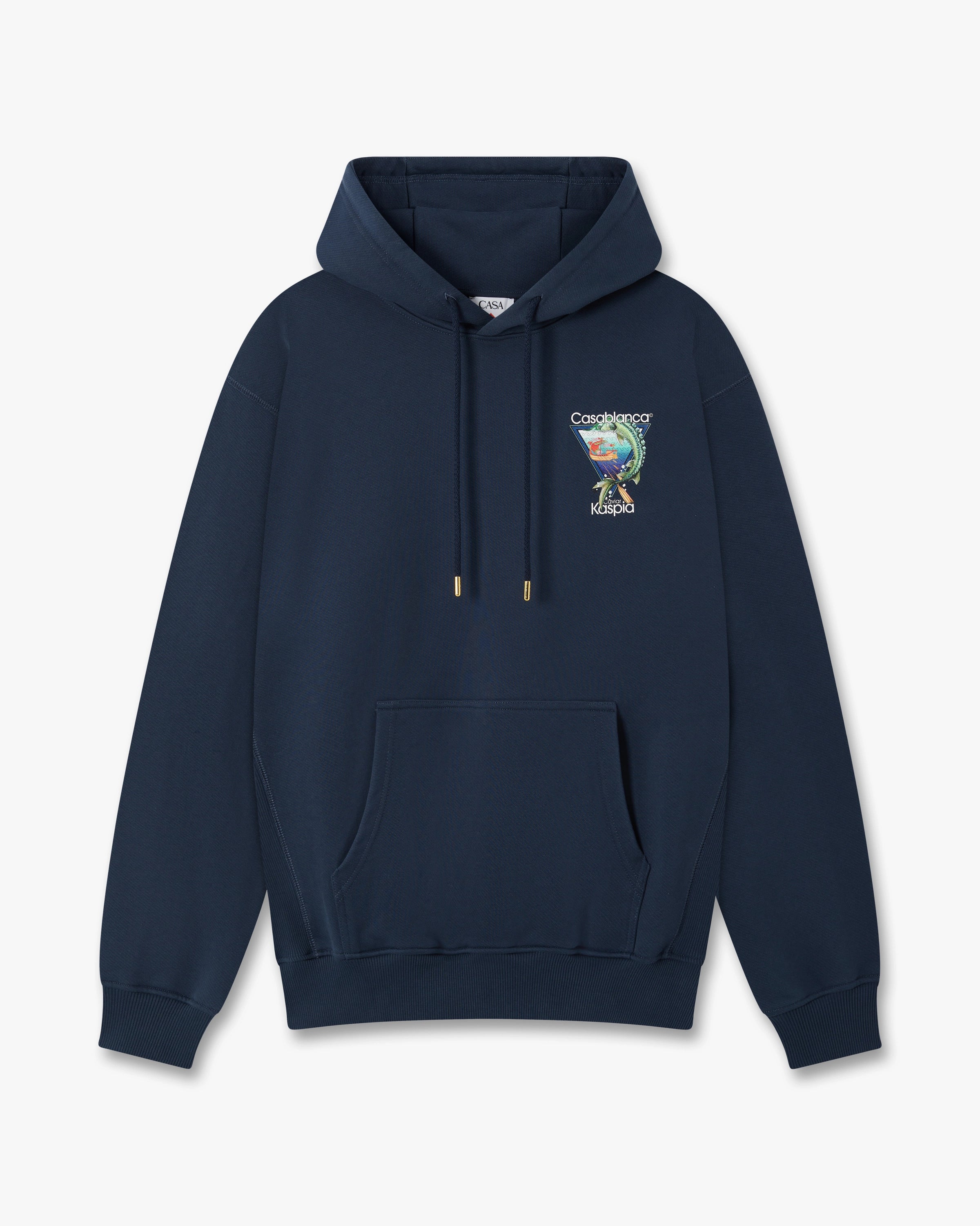 Casablanca Casa Kaspia felpa cappuccio blu navy