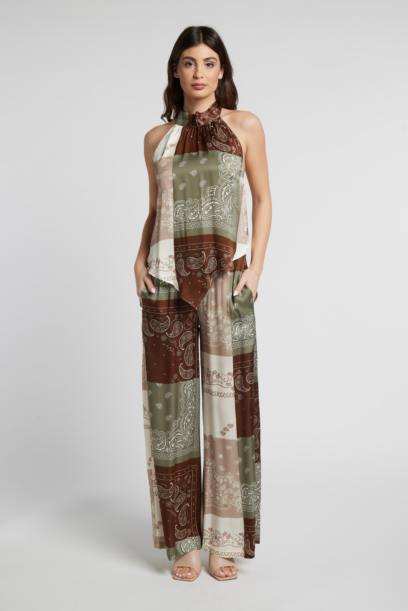 Sarah Chole Girasole 27361 top raso viscosa fantasia