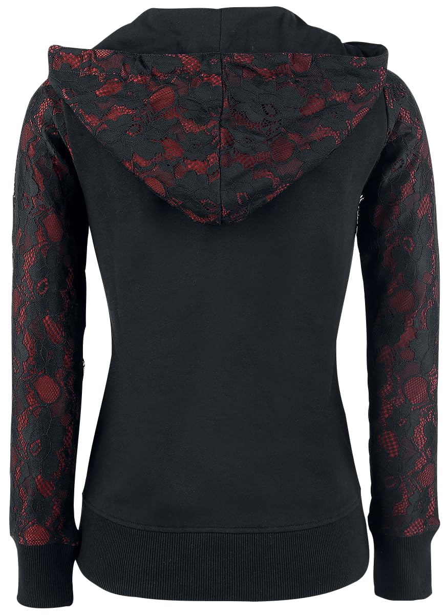 Gothicana by EMP giacca donna nera rossa con pizzo