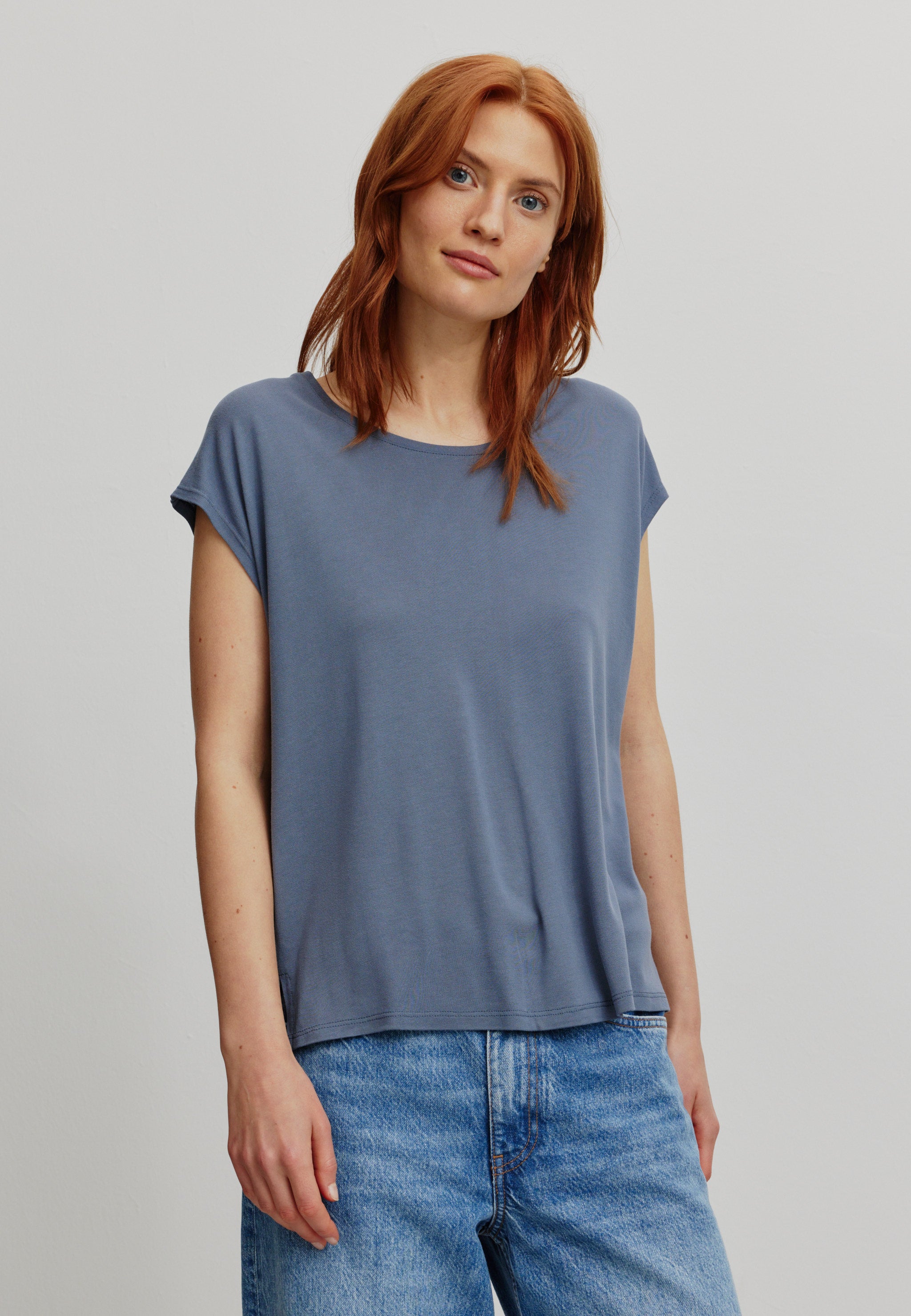 Recolution Mithila t-shirt blu polvere viscosa loose fit
