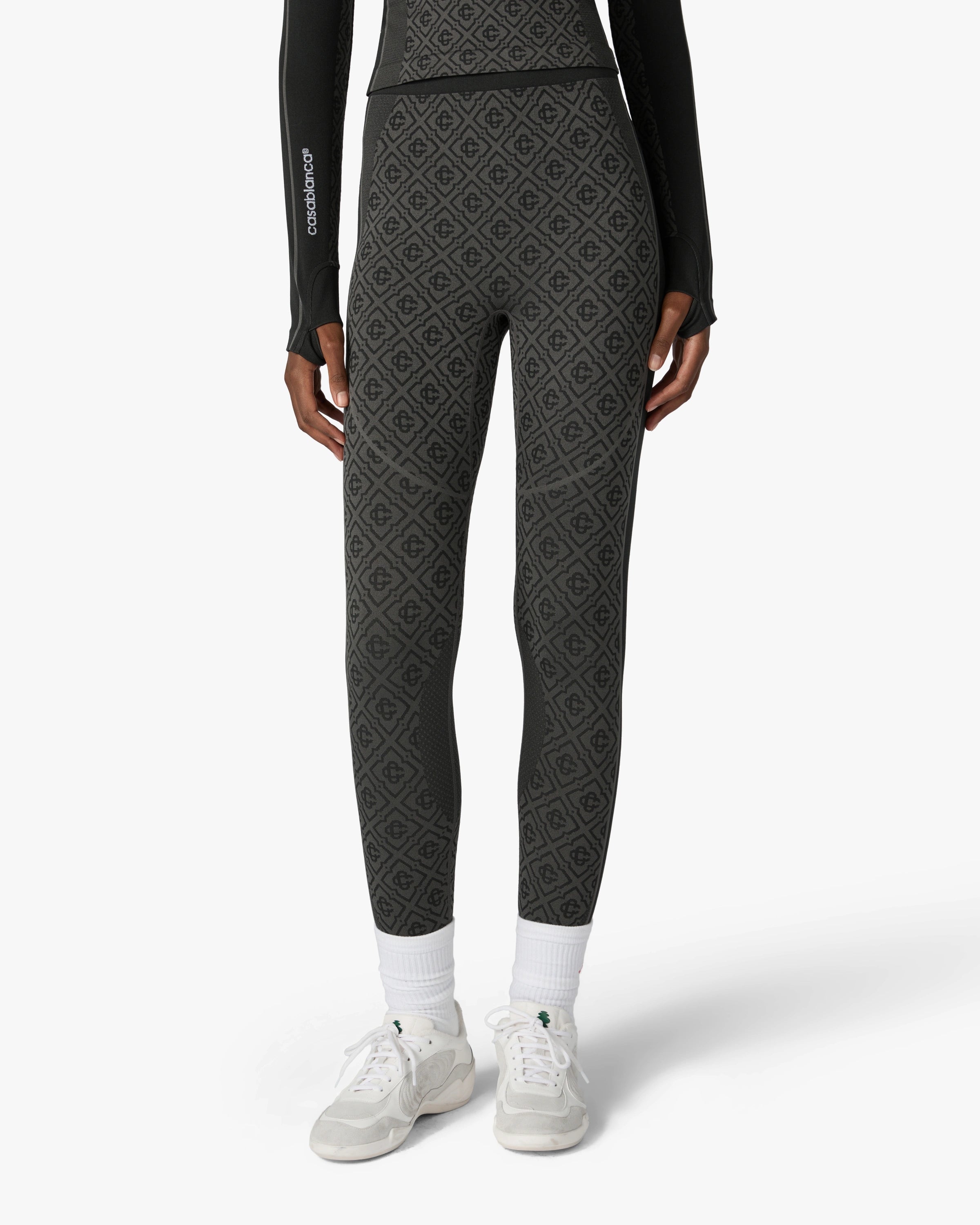 Casablanca Seamless Monogram leggings grigio