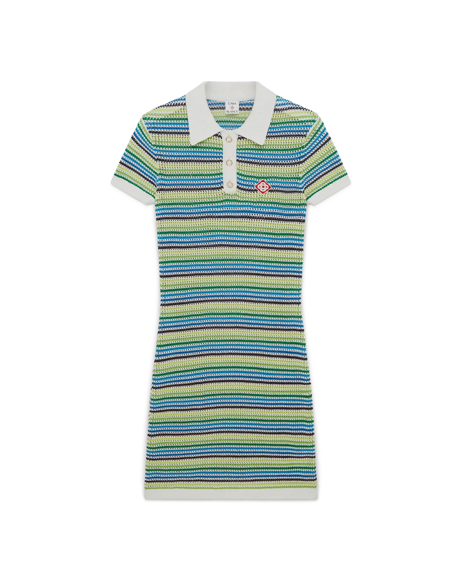 Casablanca Stripe abito midi verde cotone maglia