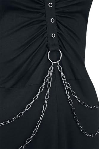 Gothicana by EMP Vestito Nero Anelli Catene gotico