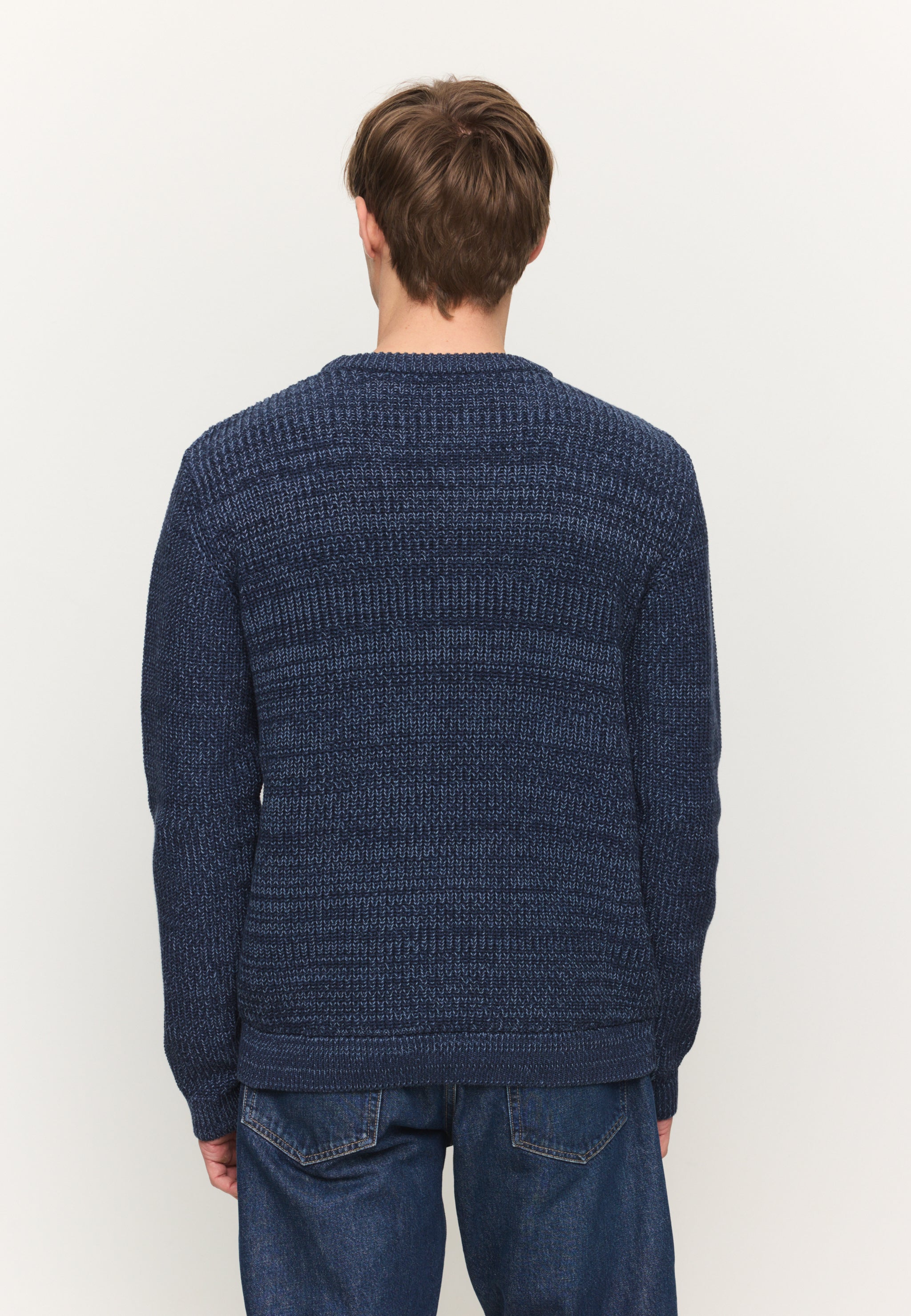 Recolution CRESS maglione blu cotone bio melange