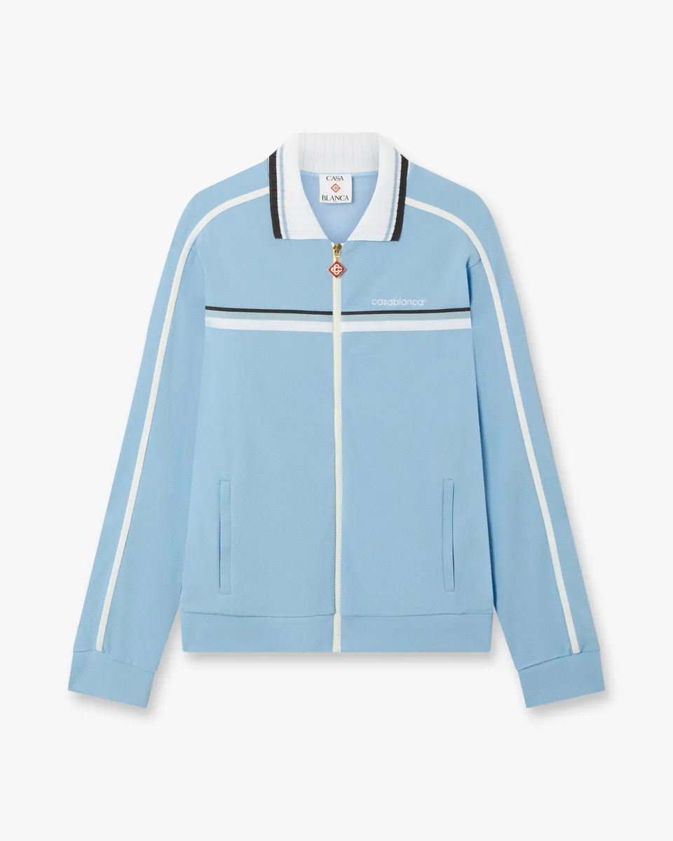 Casablanca Pale Blue Pique giacca tuta azzurra uomo