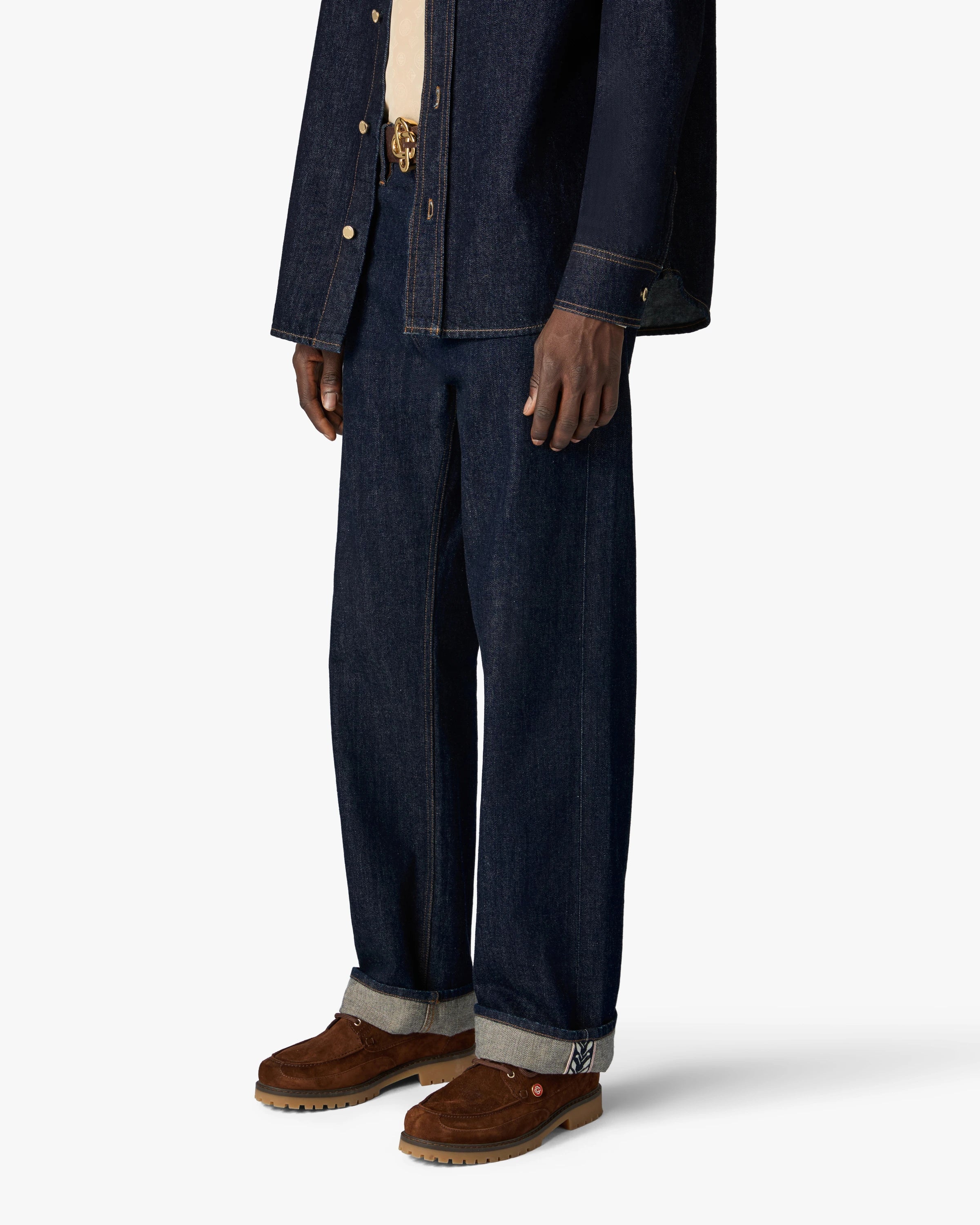 Casablanca jeans uomo indaco denim dritto slim