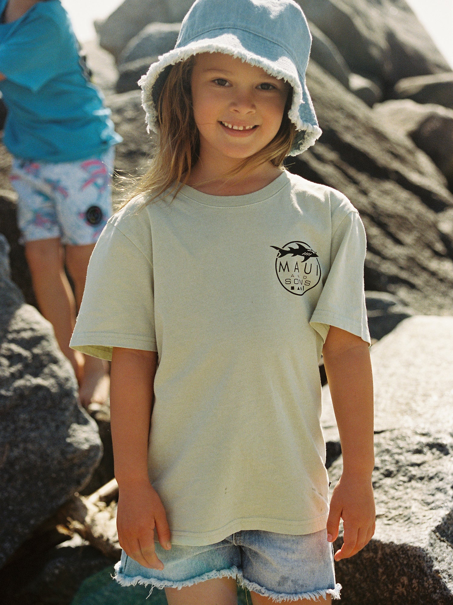 Maui and Sons Shark Logo t-shirt bambino salvia cotone