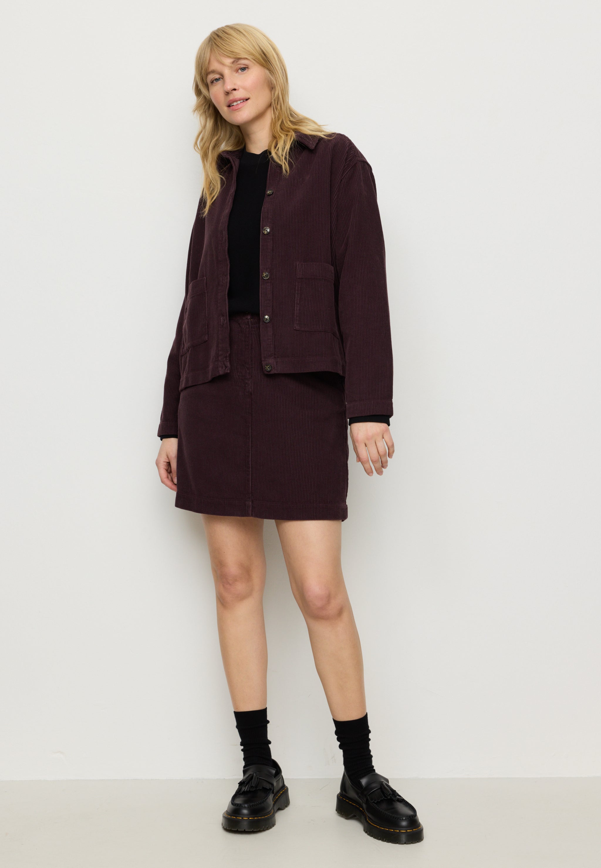 Recolution Rhodea camicia overshirt viola in cotone bio