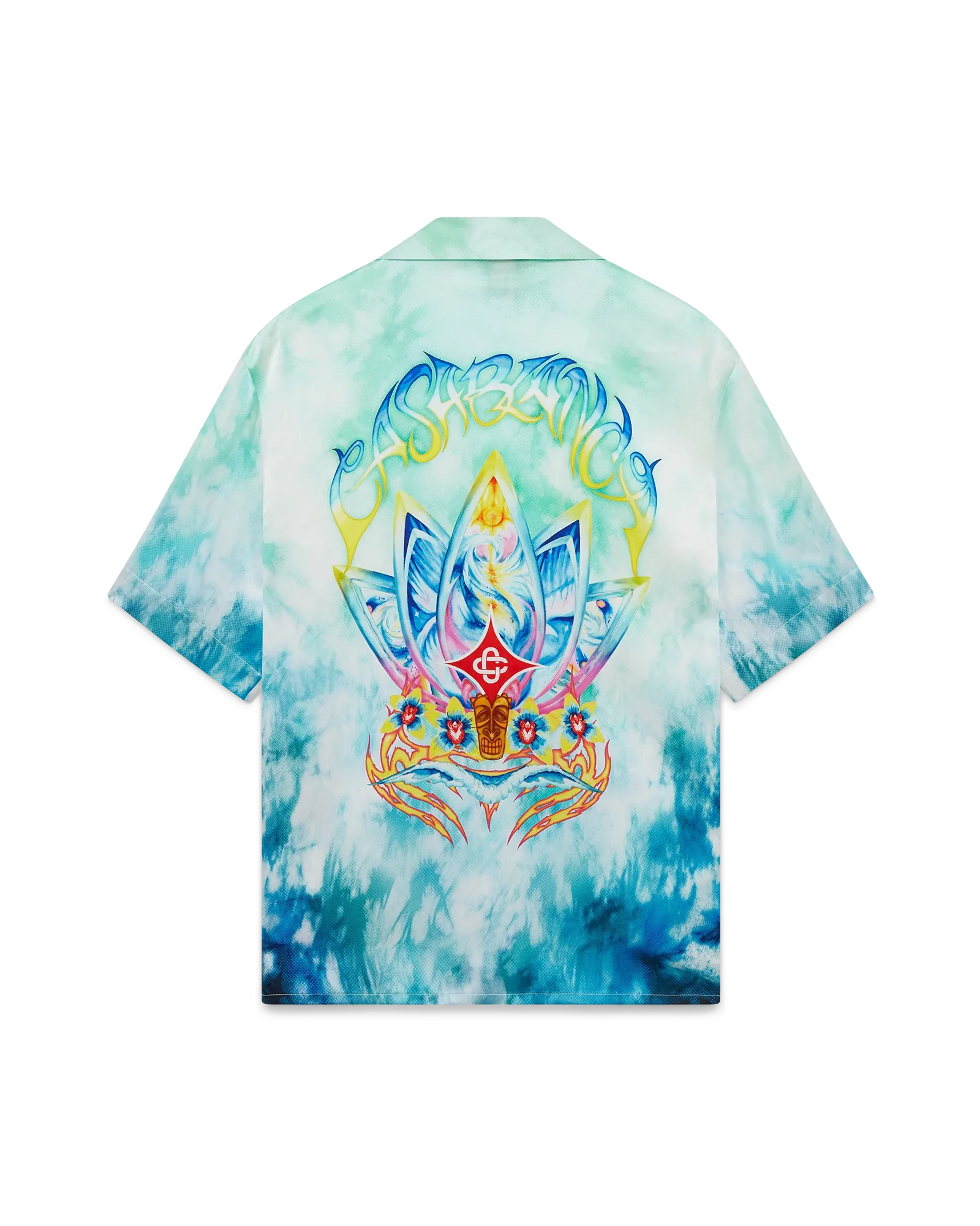 Casablanca Surf Lotus camicia seta multicolore