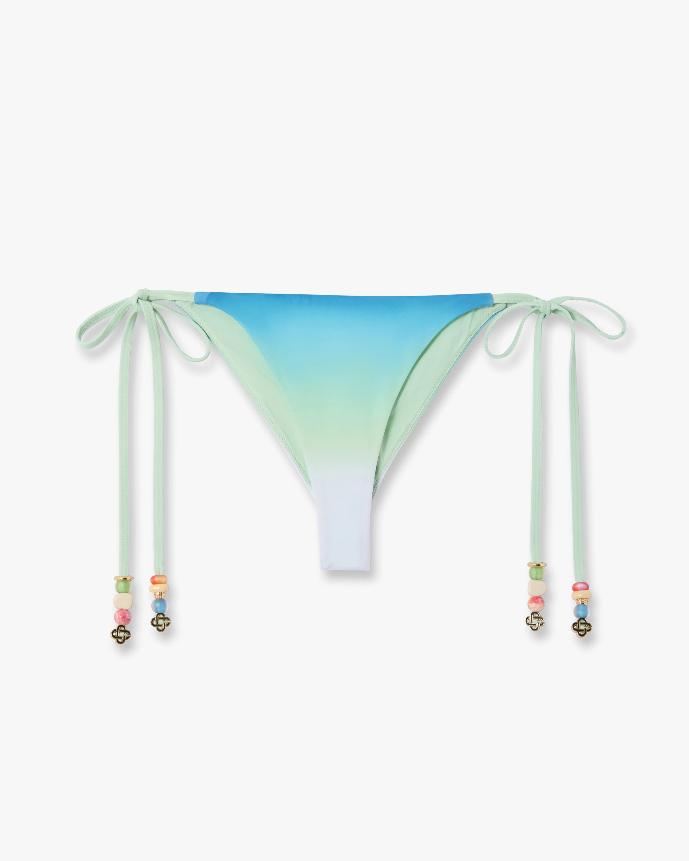 Casablanca Gradient slip bikini blu verde con perline