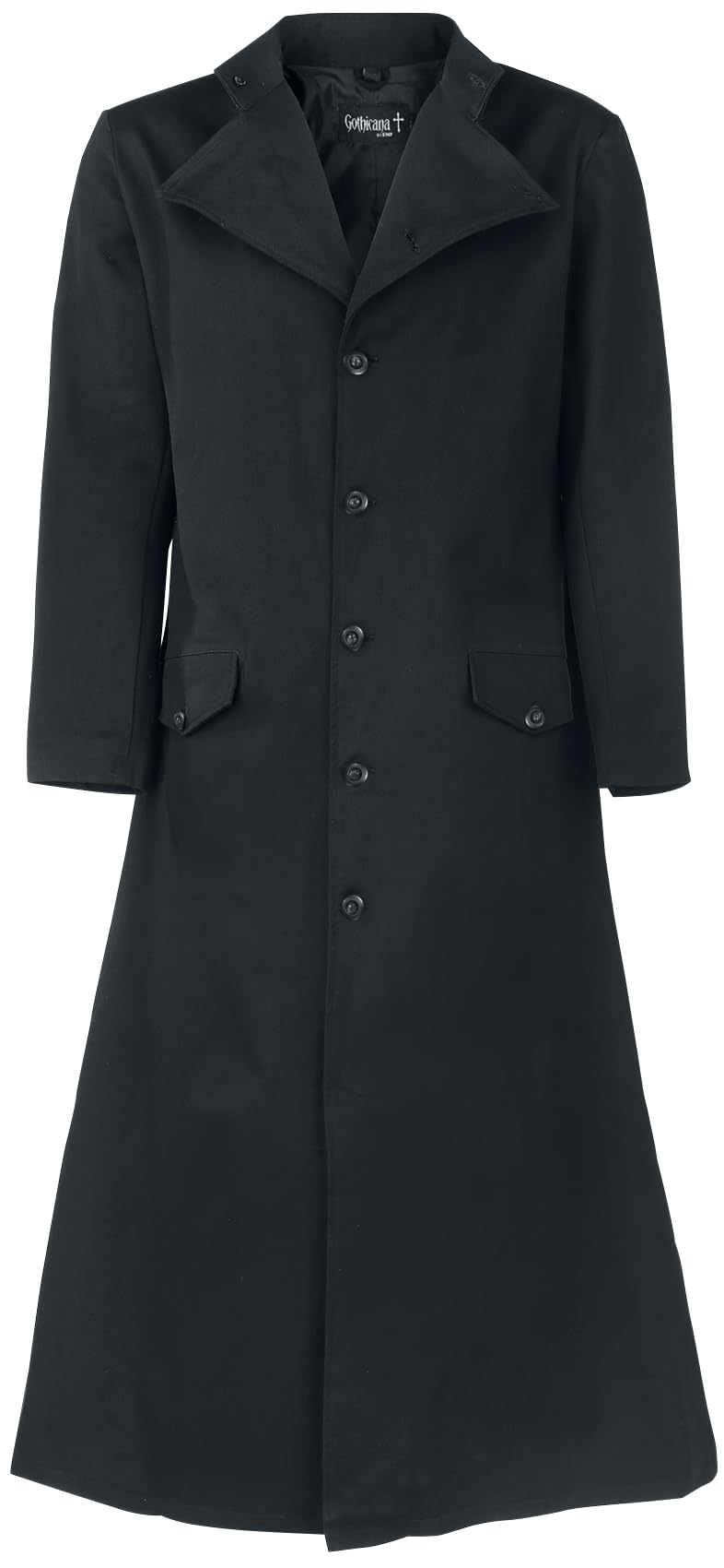 Gothicana by EMP cappotto militare lungo nero catena uomo