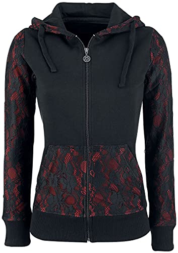 Gothicana by EMP giacca donna nera rossa con pizzo
