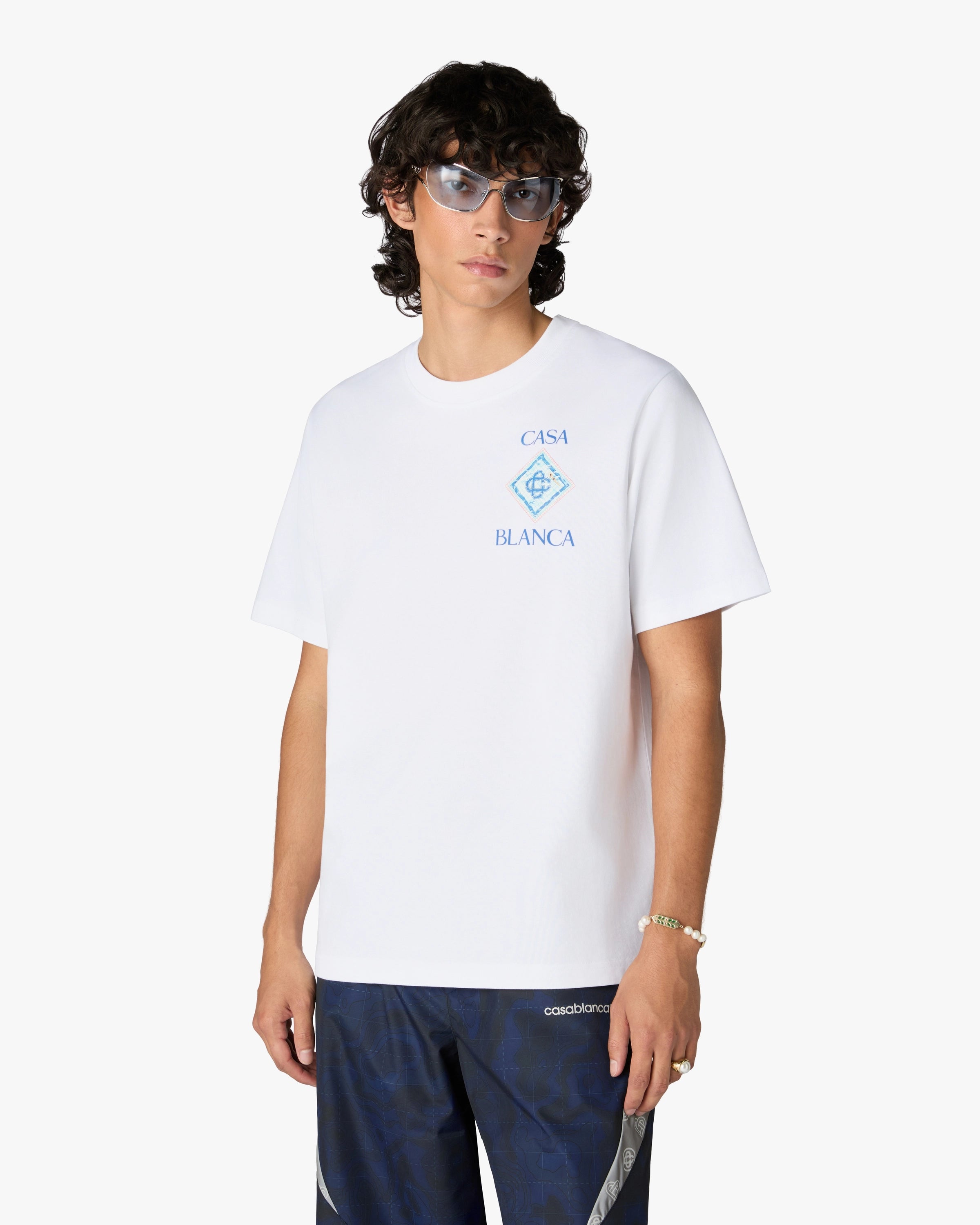 Casablanca Pool t-shirt bianca cotone organico