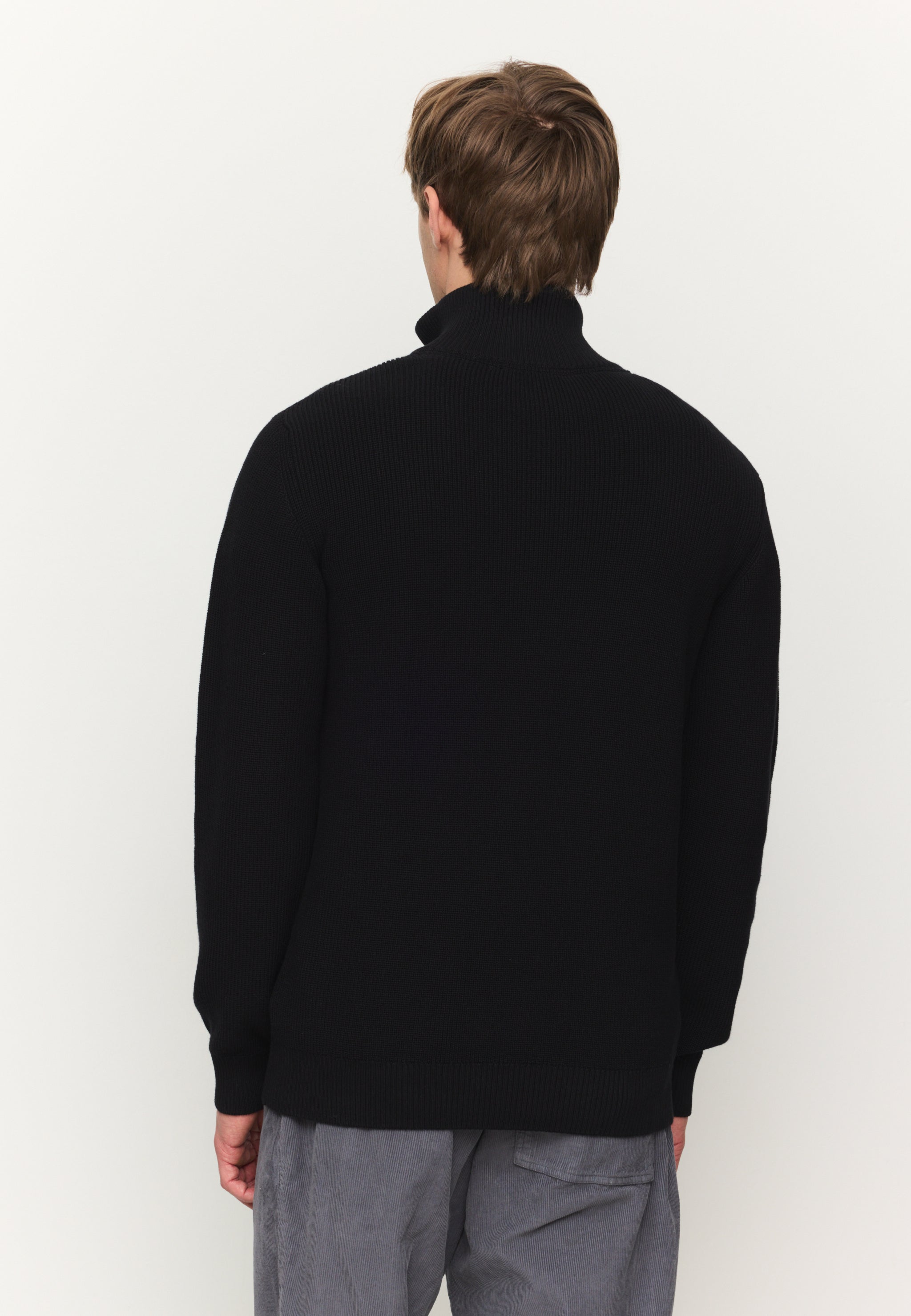 Recolution Helantium maglione nero cotone bio zip