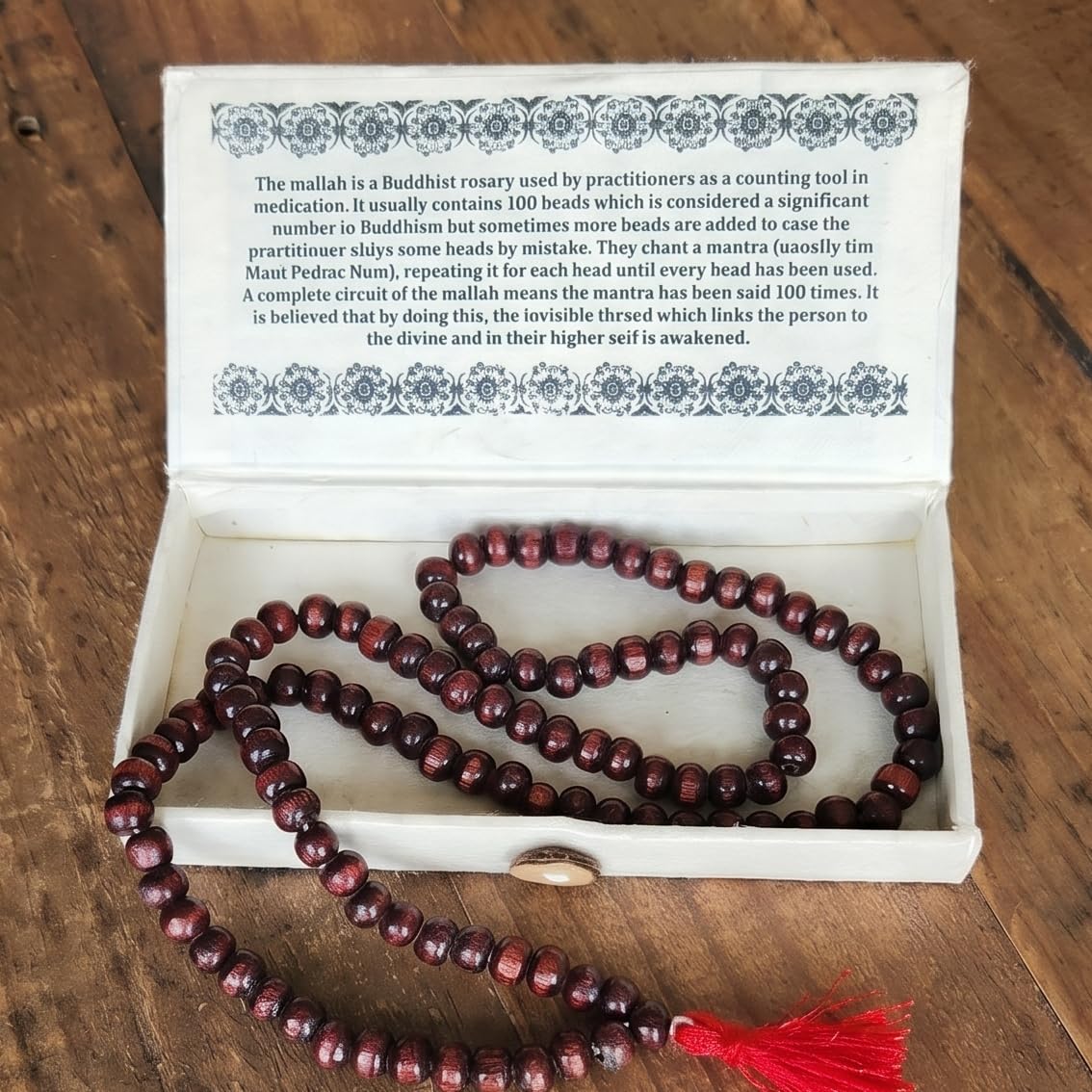 Siesta Mallah Mala collana 108 grani legno