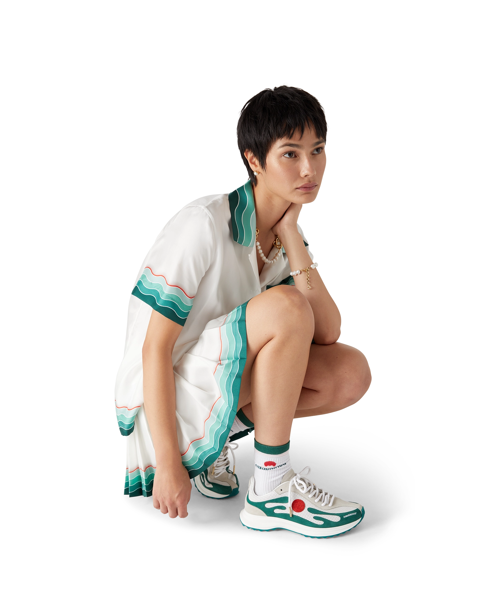 Casablanca Stade sneakers donna bianco verde
