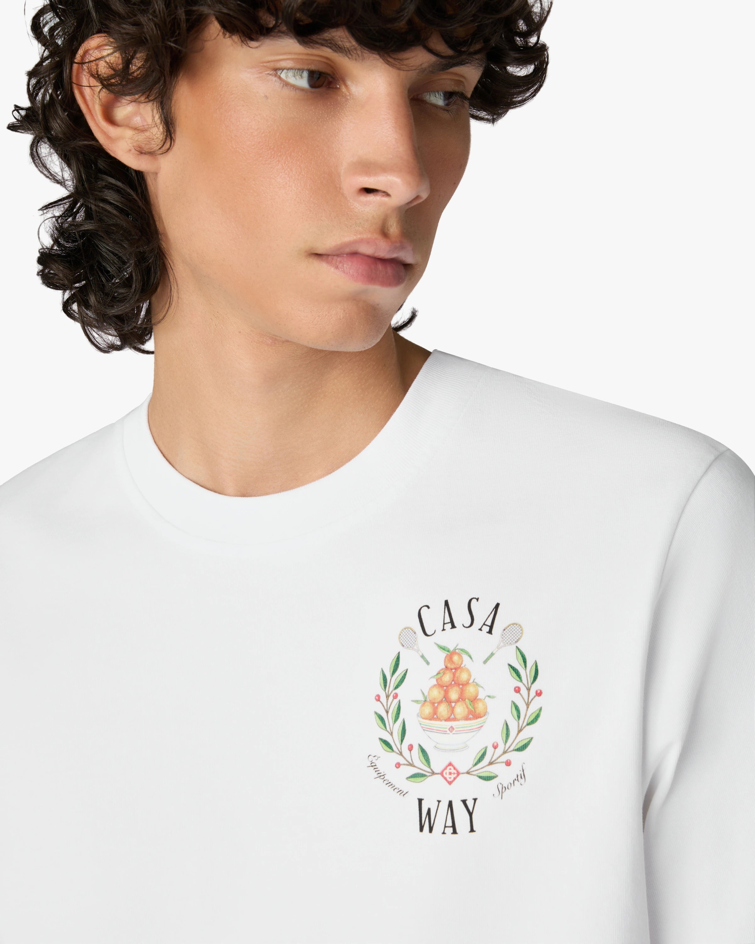 Casablanca Casaway t-shirt bianca maniche corte cotone organico
