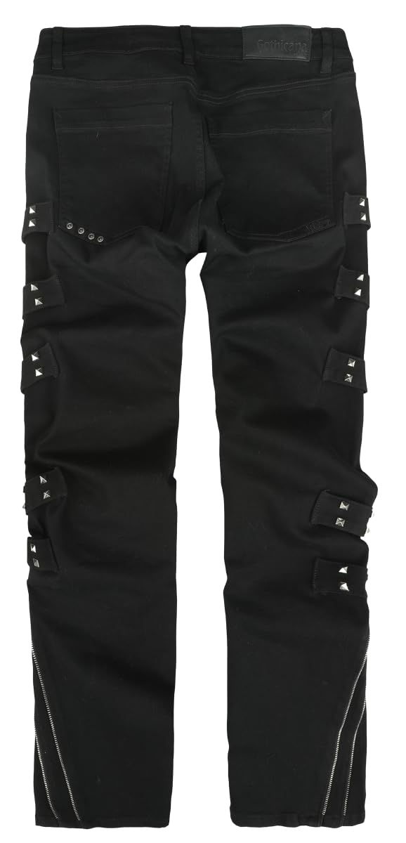 Gothicana by EMP pantaloni neri 33W/34L borchie