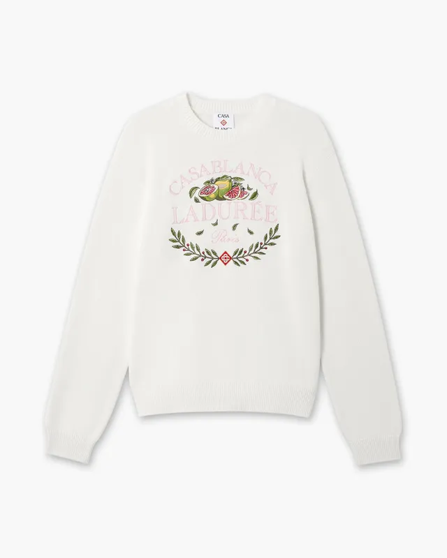Casablanca Laduree maglione unisex crema cotone ricamato