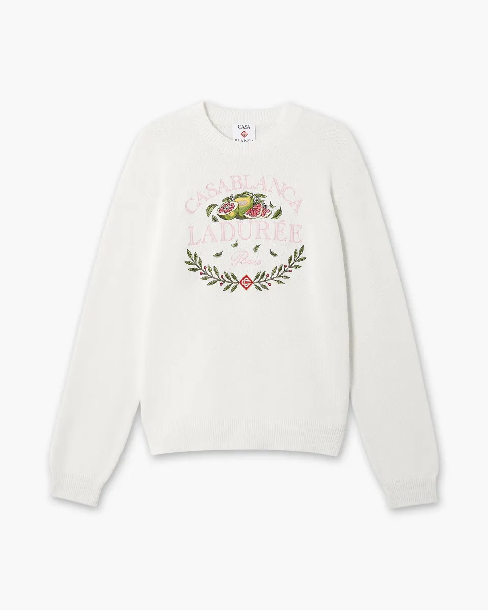 Casablanca Laduree maglione unisex crema cotone ricamato