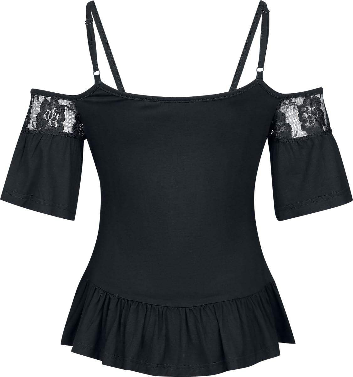Gothicana by EMP t-shirt donna nera spalle scoperte