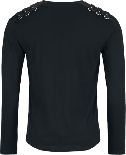 Gothicana by EMP maglia nera con anelli taglia M
