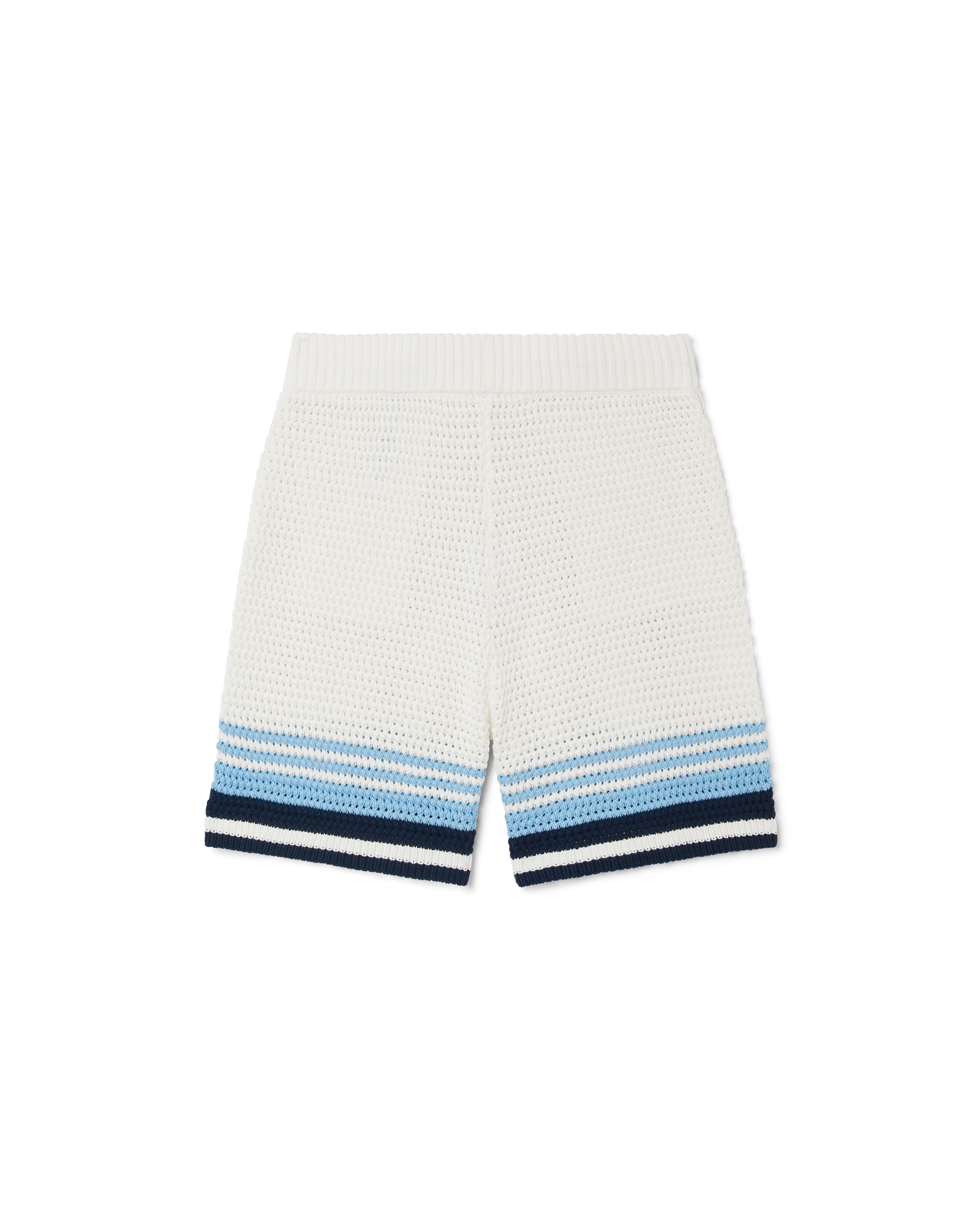 Casablanca Tennis shorts uncinetto bianco blu cotone