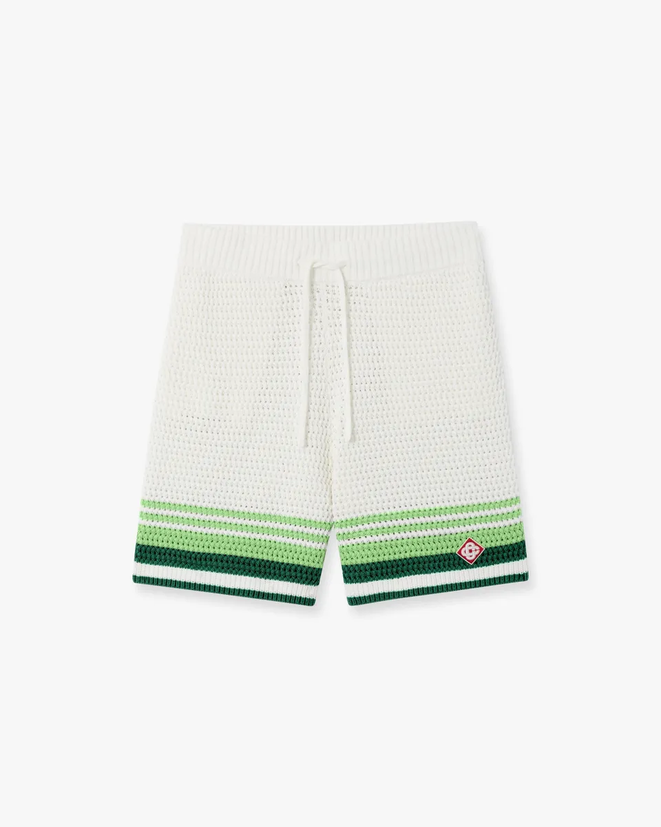 Casablanca Tennis Stripe shorts crochet verdi bianco