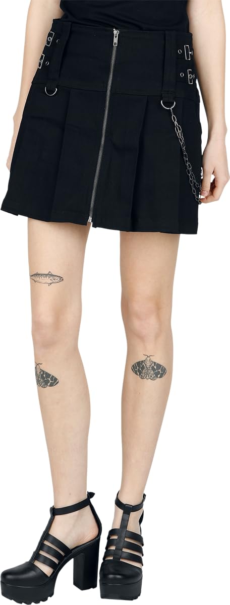 Gothicana by EMP Gonna Corta Nera Catena Staccabile