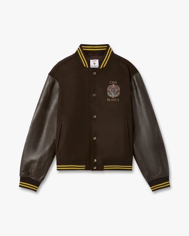 Casablanca Celestial Pyramid giacca varsity marrone lana