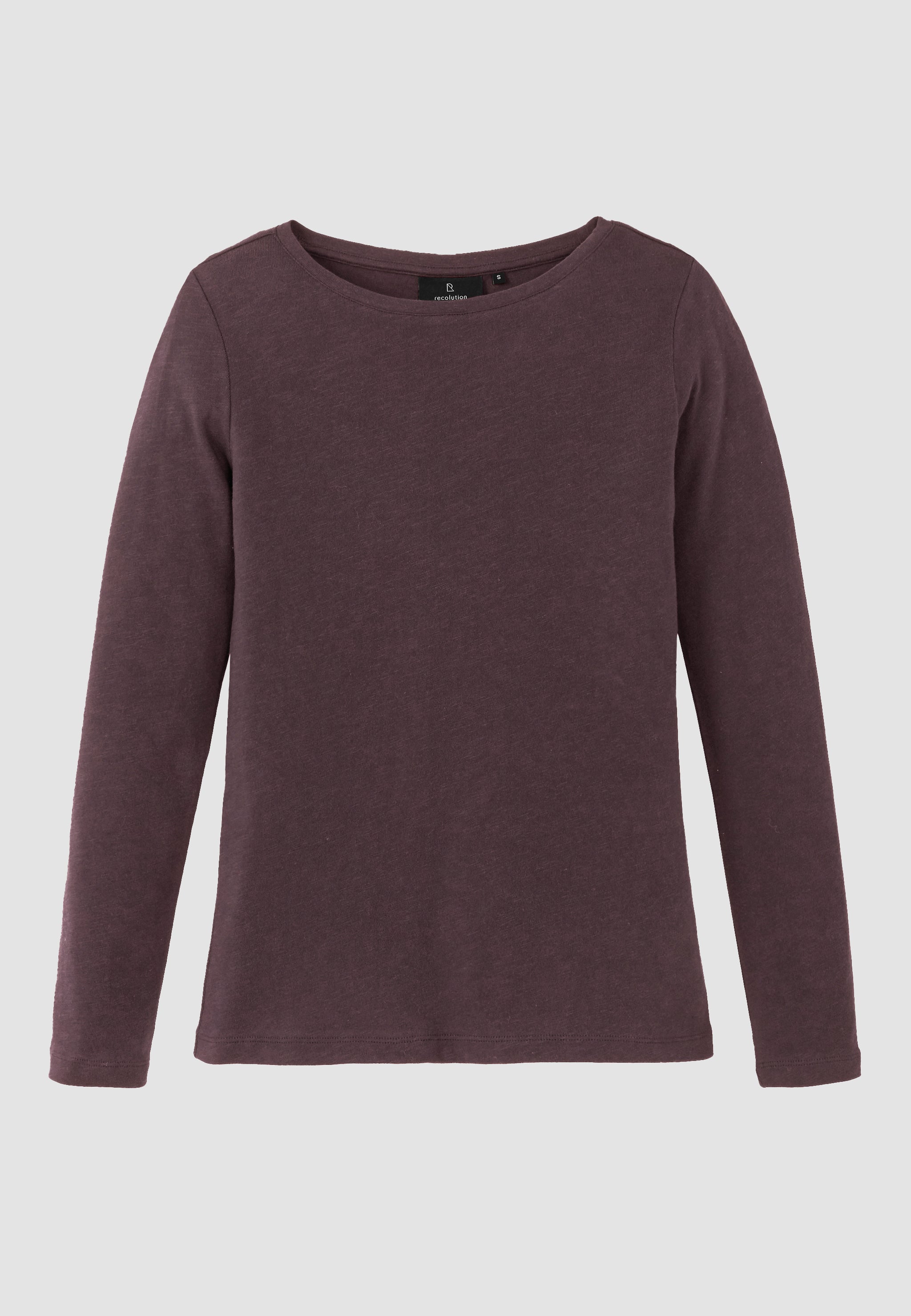 Recolution Iris maglia manica lunga viola scuro cotone bio
