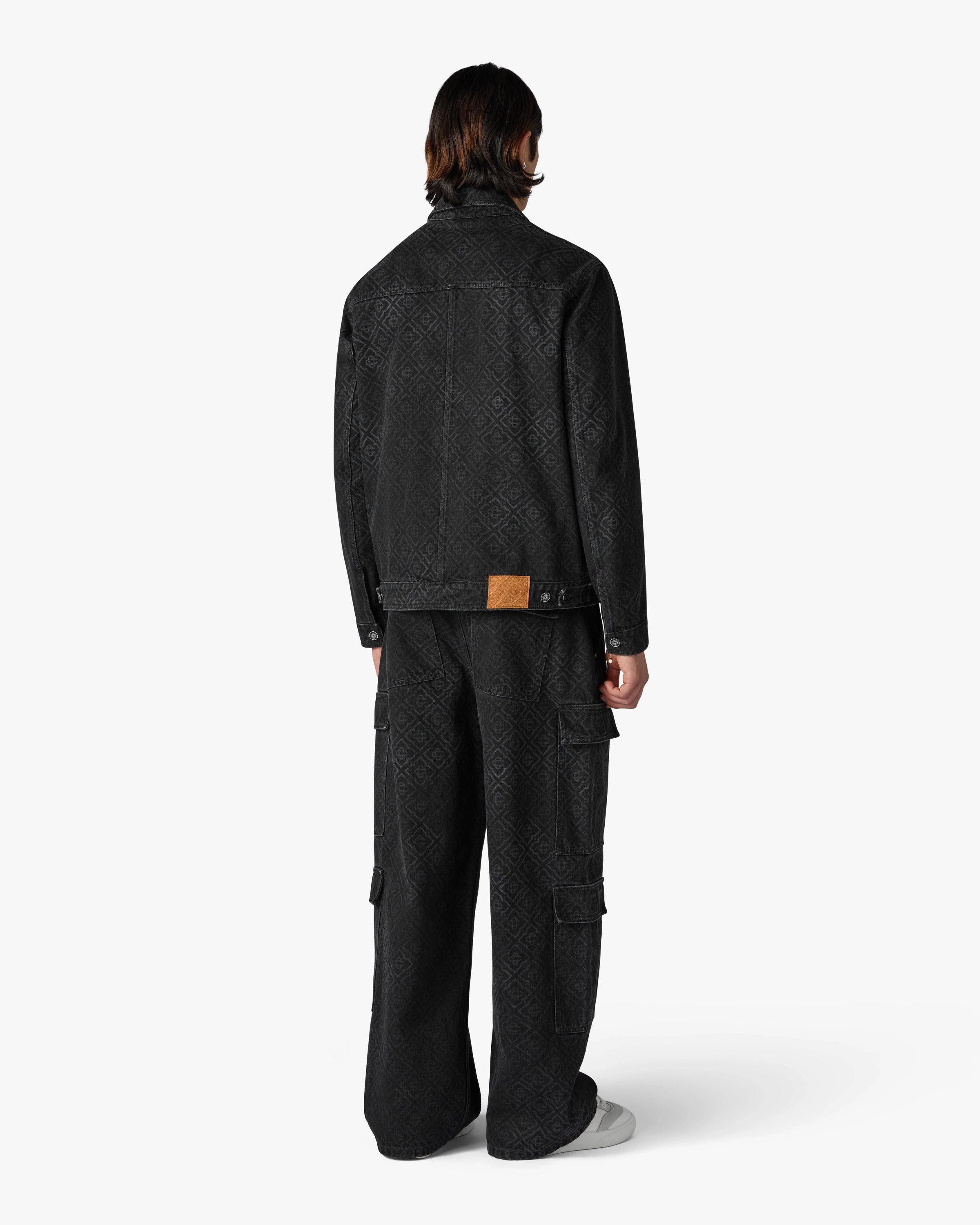 Casablanca Monogram giacca denim nera cotone
