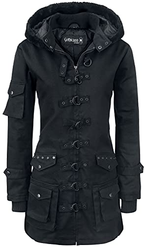 Gothicana by EMP Parka donna nero con rivetti taglia S