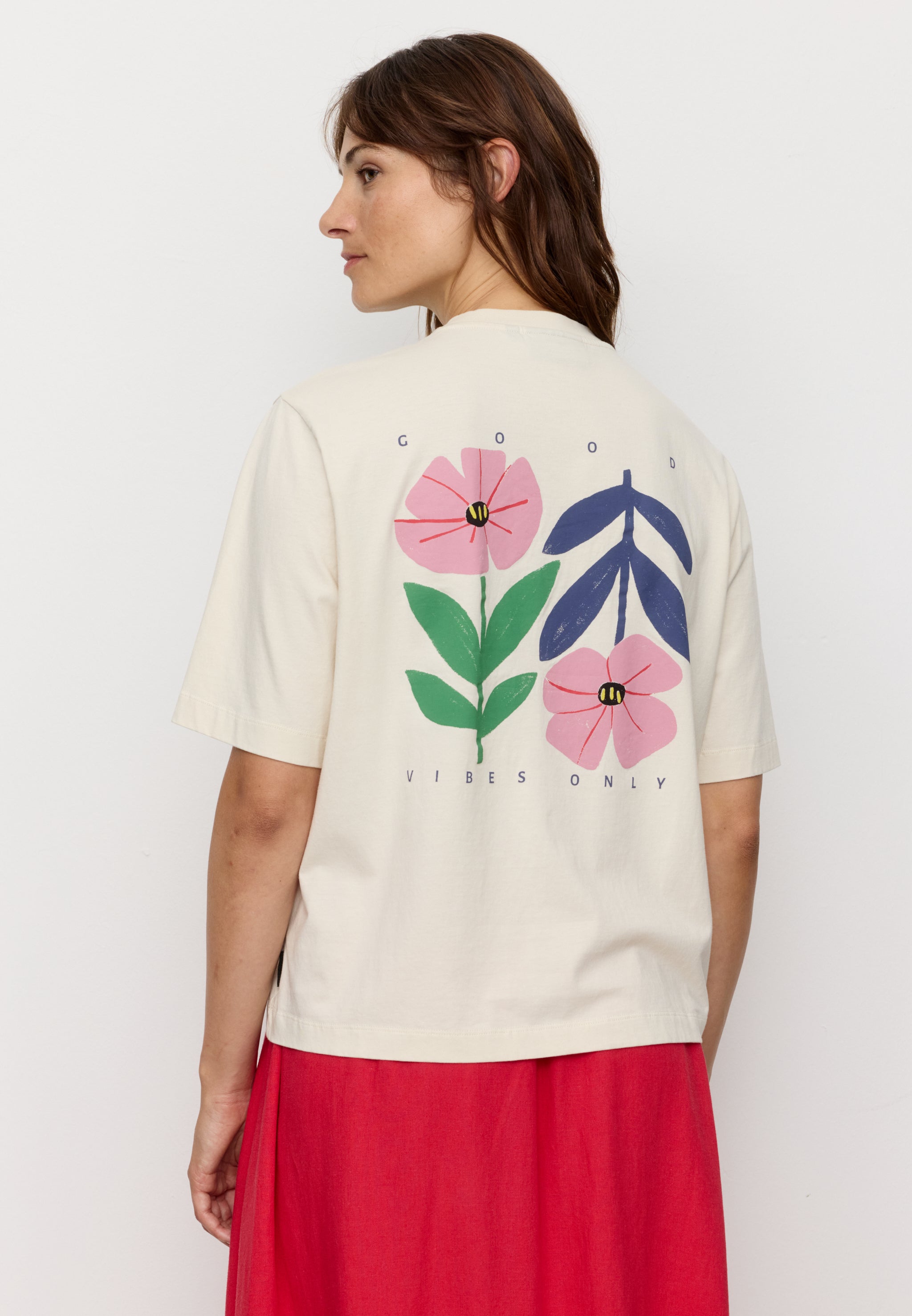 Recolution Azolla Good Vibes t-shirt bianco cotone bio