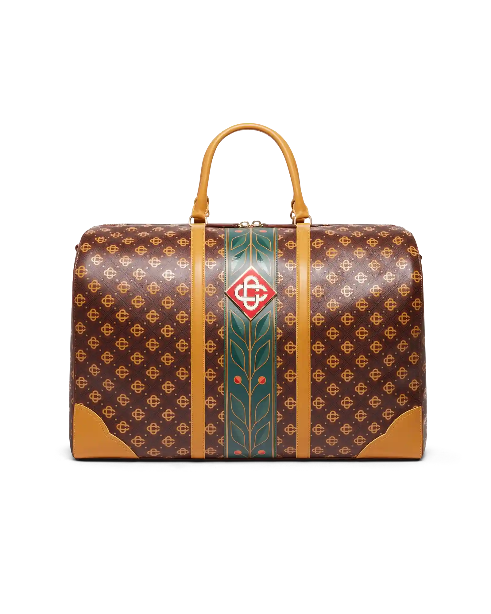 Casablanca Monogram Weekender borsone marrone pelle