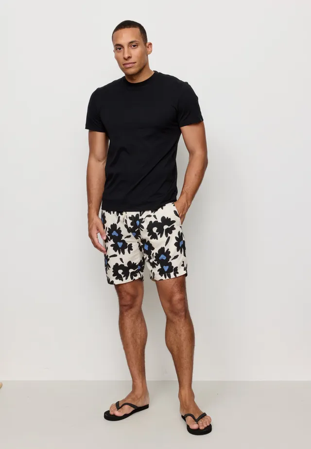 Recolution Curry Bloom shorts uomo blu lino e viscosa