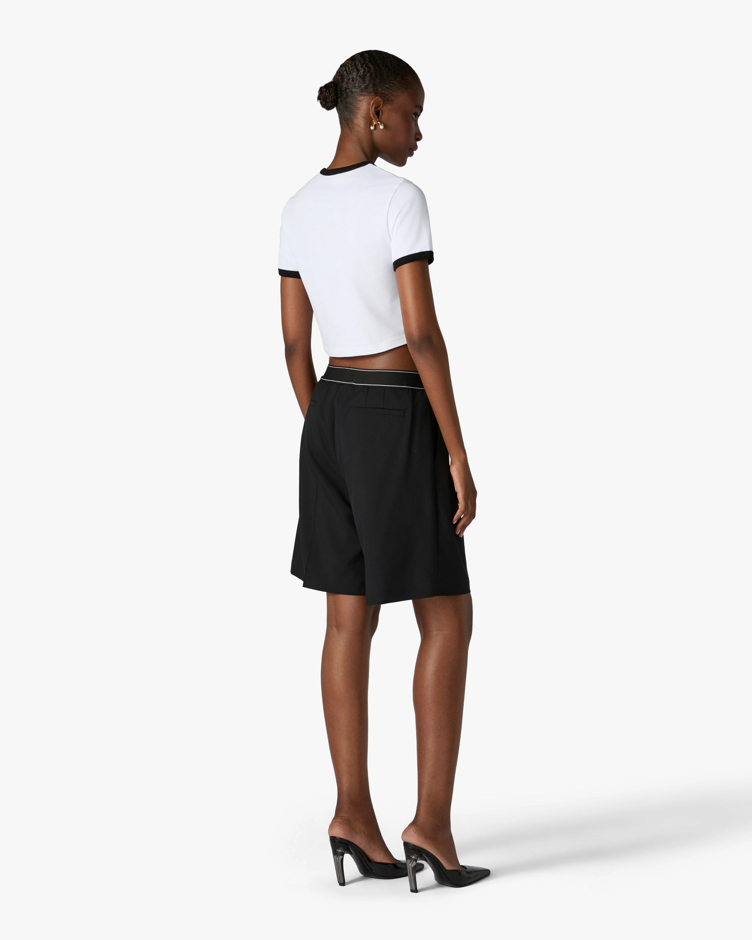 Casablanca Stacked Logo t-shirt donna bianca cropped