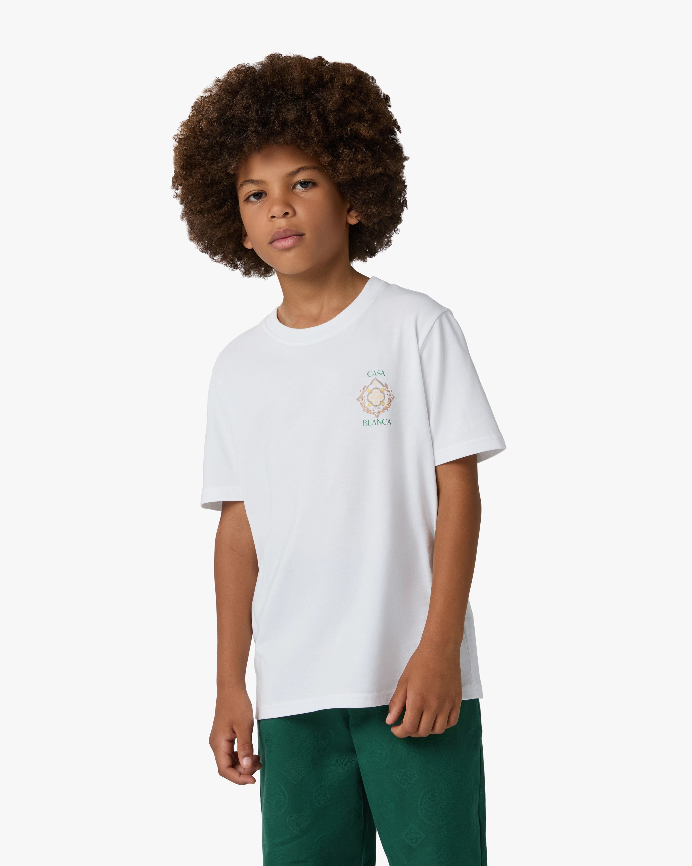 Casablanca Championship t-shirt bambino bianca cotone